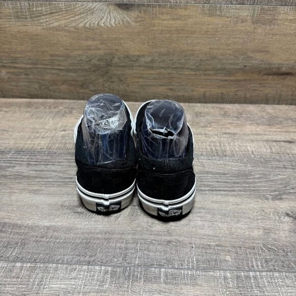 Vans Black Checkerboard Slip On Black Canvas Shoes Women's Size 8 - Picture 3 of 6